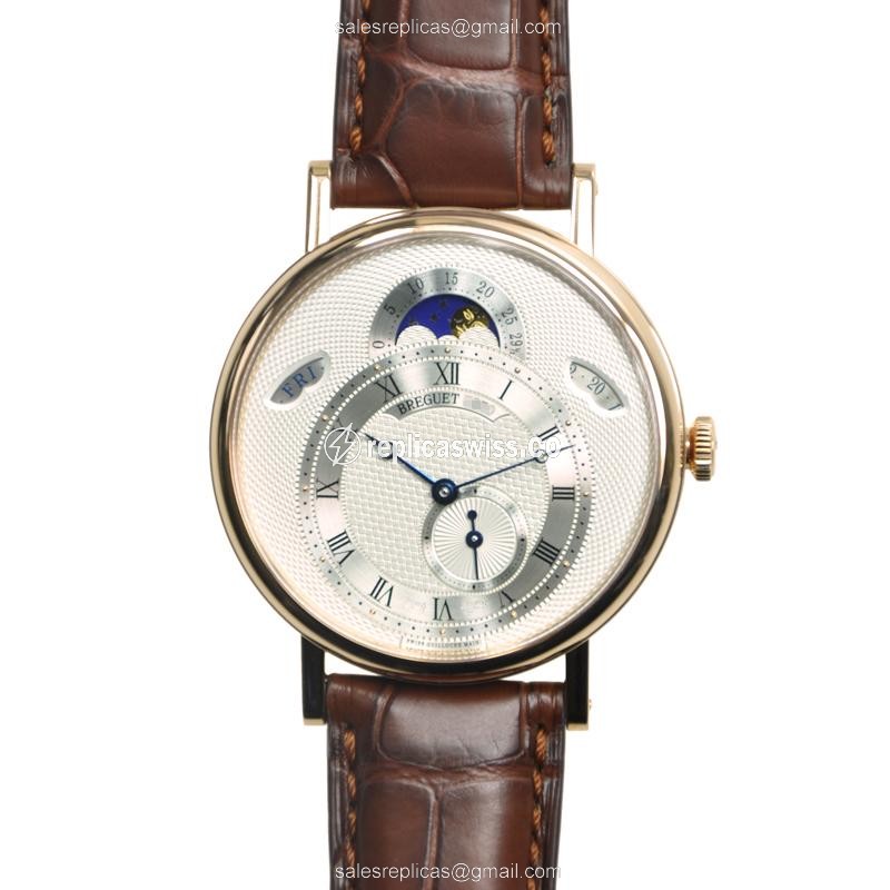 Breguet CLASSIQUE Automatic in 18kt Gold & Silver Dial | Elegant Alligator Strap Watch