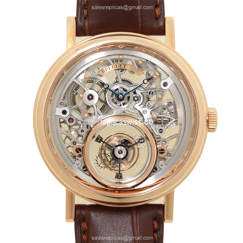 Breguet Classique Grandes Complications Replica in 18kt Gold, Manual Wind with Silver Dial & Brown