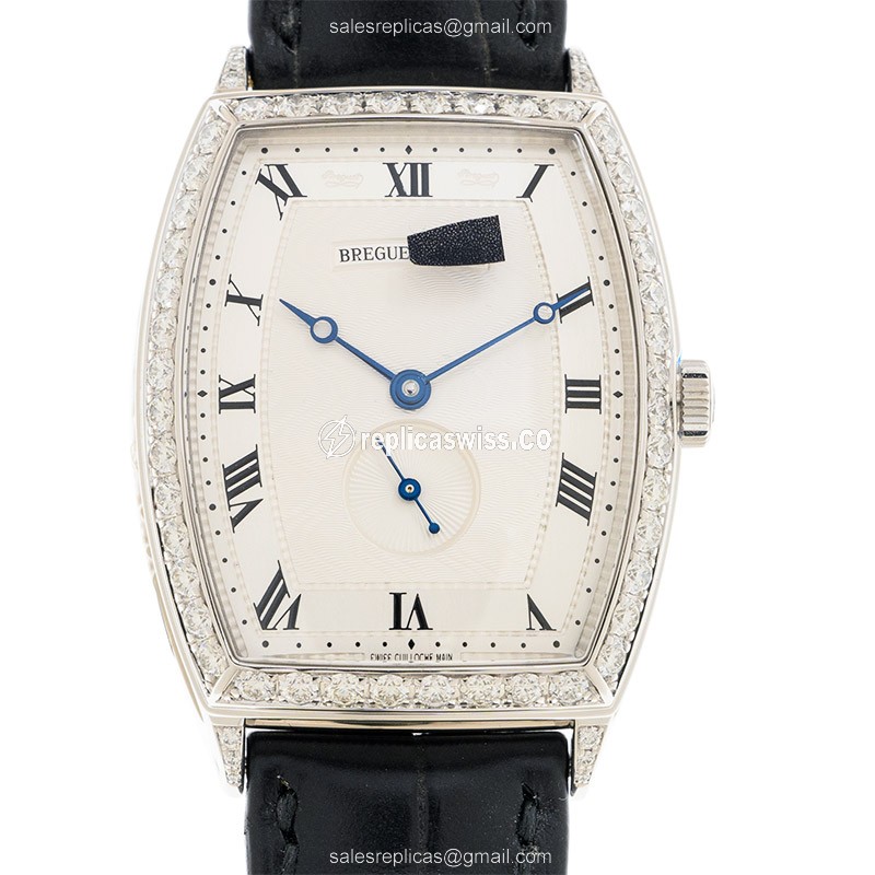 Breguet Patrimony Traditionelle Replica in White Gold, Automatic Movement, Black Alligator