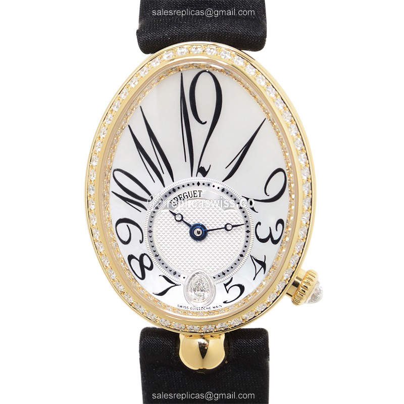 Breguet Reine De Naples Replica in 18kt Gold with White Dial Automatic Movement Watch