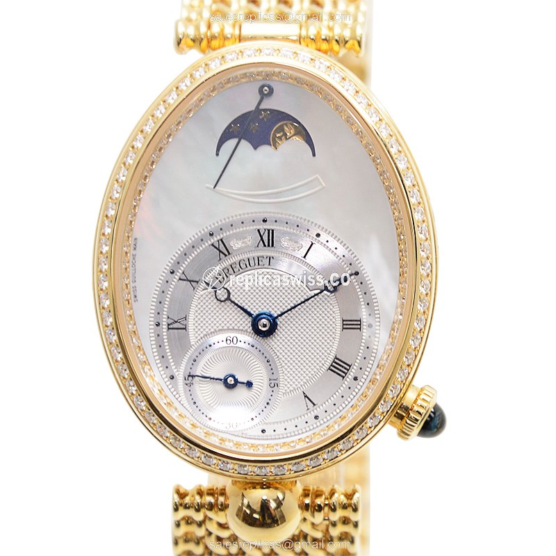 Breguet Reine De Naples Replica in 18kt Gold with White Dial Automatic Movement Watch