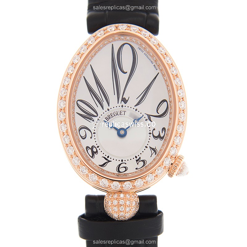Breguet Reine De Naples Replica in 18kt Rose Gold, Automatic Movement, White Dial Watch