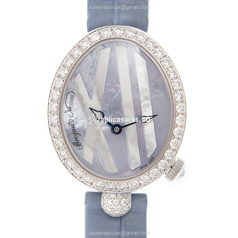 Breguet Reine De Naples Replica in 18kt White Gold, Automatic Movement & Purple Dial Watch