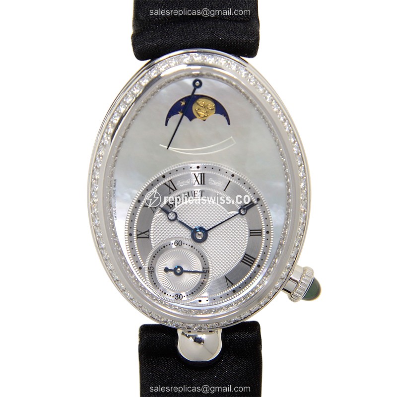 Breguet Reine De Naples Replica in 18kt White Gold, Automatic Movement, White Dial Watch
