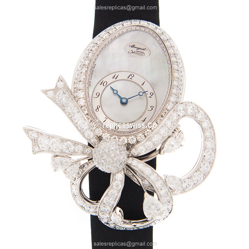 Breguet Reine De Naples Replica in 18kt White Gold, Automatic Movement, White Dial Watch
