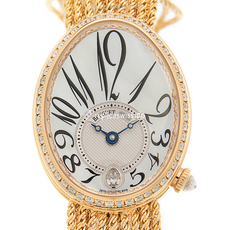 Breguet Reine De Naples Replica in White Dial 18kt Gold with Automatic Movement Watch