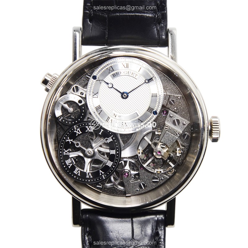 Breguet Tradition Replica, Manual Wind, 18kt Gold Case, Gray Dial, Black Alligator Strap Watch