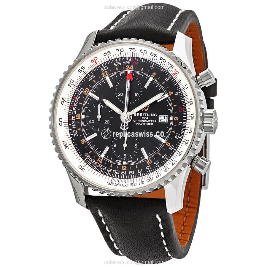 Breitling A24322121B2X1 Navitimer Replica | Automatic Movement, Black Dial & Leather Strap Watch