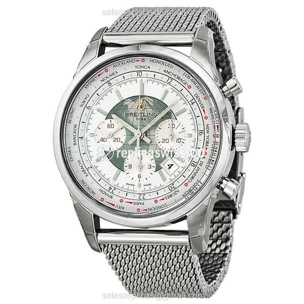 Breitling AB0510U0 Transocean Chronograph Replica | Automatic Movement | Silver Dial & Case Watch