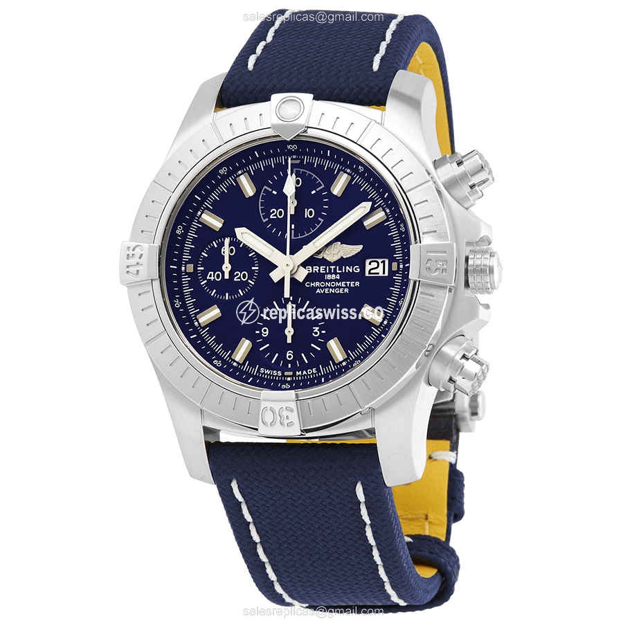 Breitling Avenger II A13385101C1X2 Replica, Automatic Movement, Blue Steel Case & Canvas Strap Watch