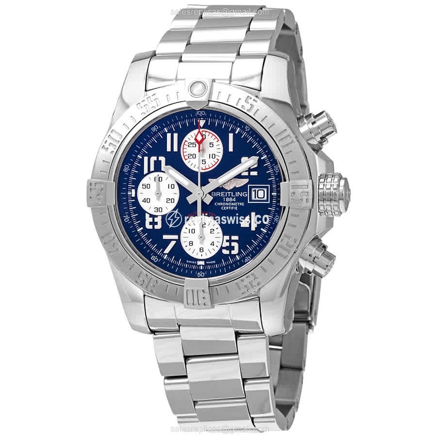 Breitling Avenger II Automatic Blue Dial | Stainless Steel Case & Silver Steel Strap Watch