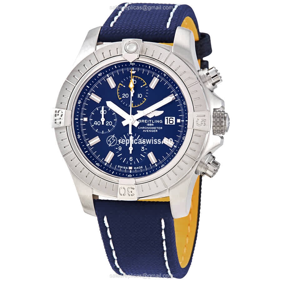 Breitling Avenger II Automatic | Blue Dial & Steel Case | Luxury Canvas Strap Watch