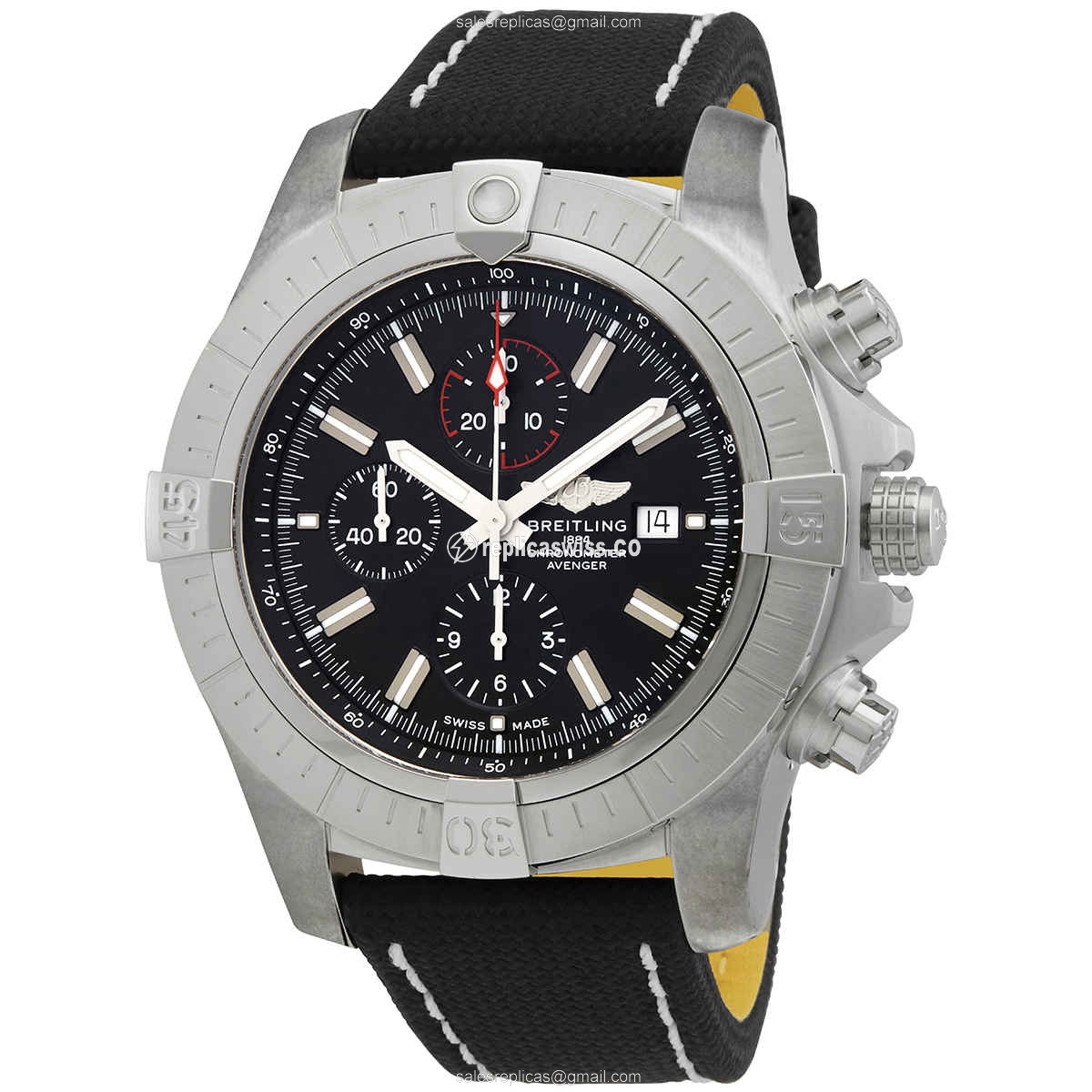 Breitling Avenger II Automatic Replica | Black Dial, Stainless Steel Case Watch