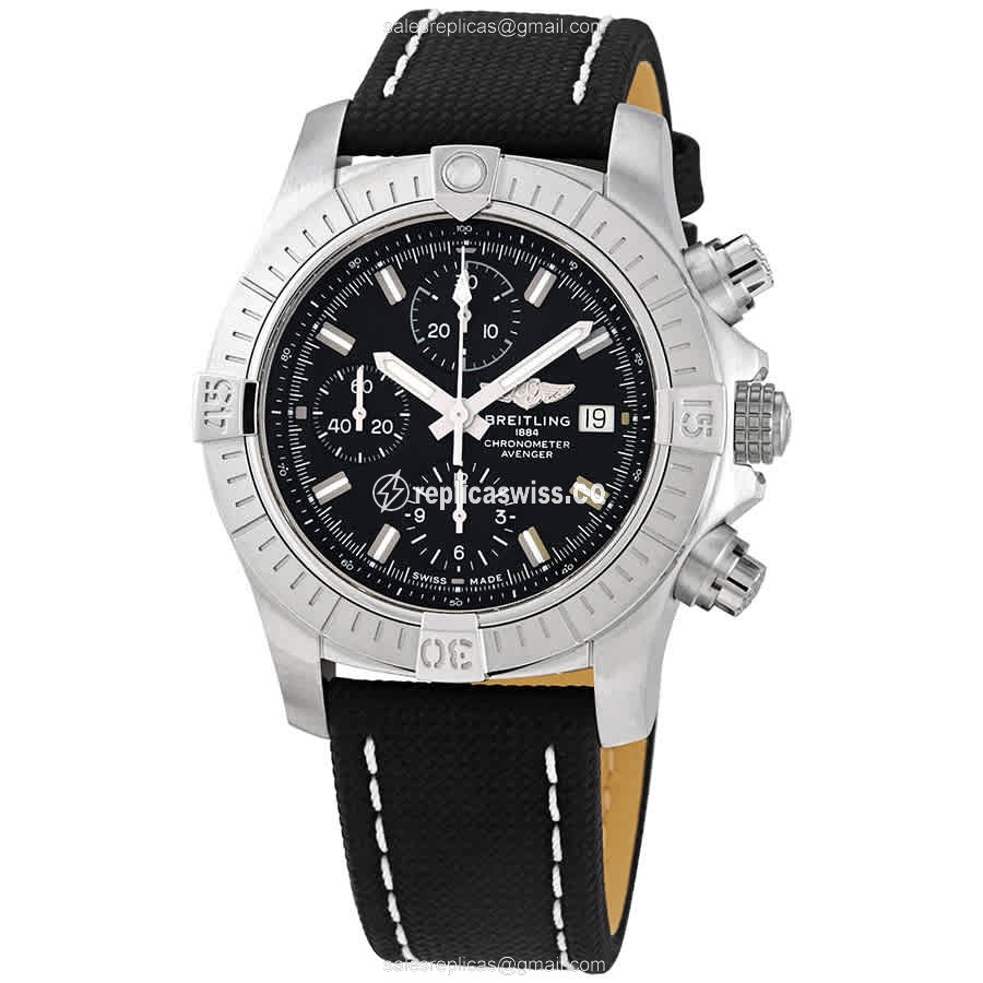 Breitling Avenger II Automatic Replica in Black Dial & Stainless Steel Case Watch