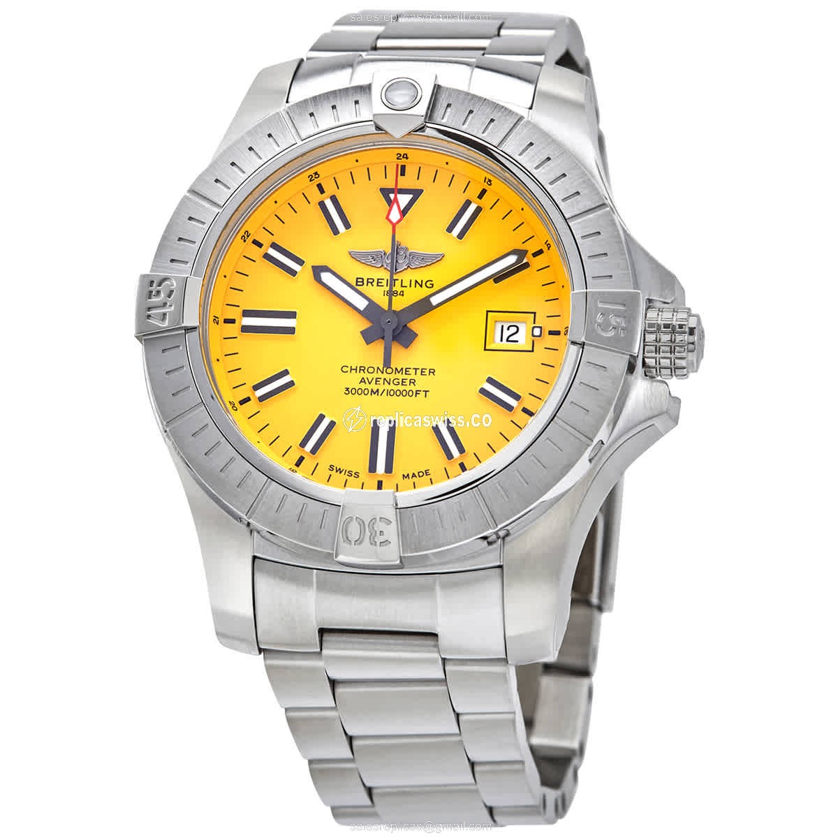 Breitling Avenger II Automatic | Yellow Dial | Steel Case & Strap Watch