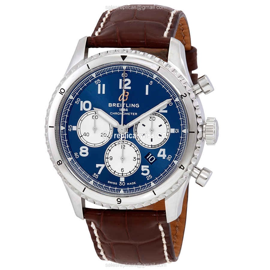 Breitling Aviator 8 Replica in Stainless Steel, Automatic Movement, Blue Dial Watch