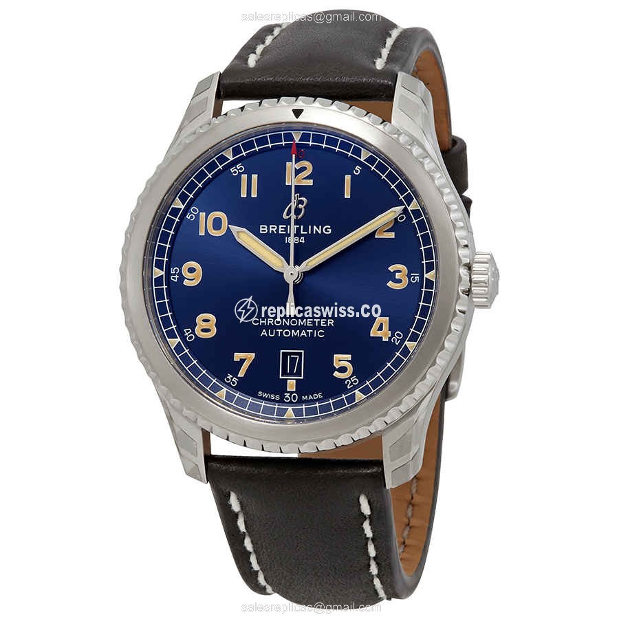 Breitling Aviator 8 Replica in Stainless Steel | Automatic Movement, Blue Dial Watch