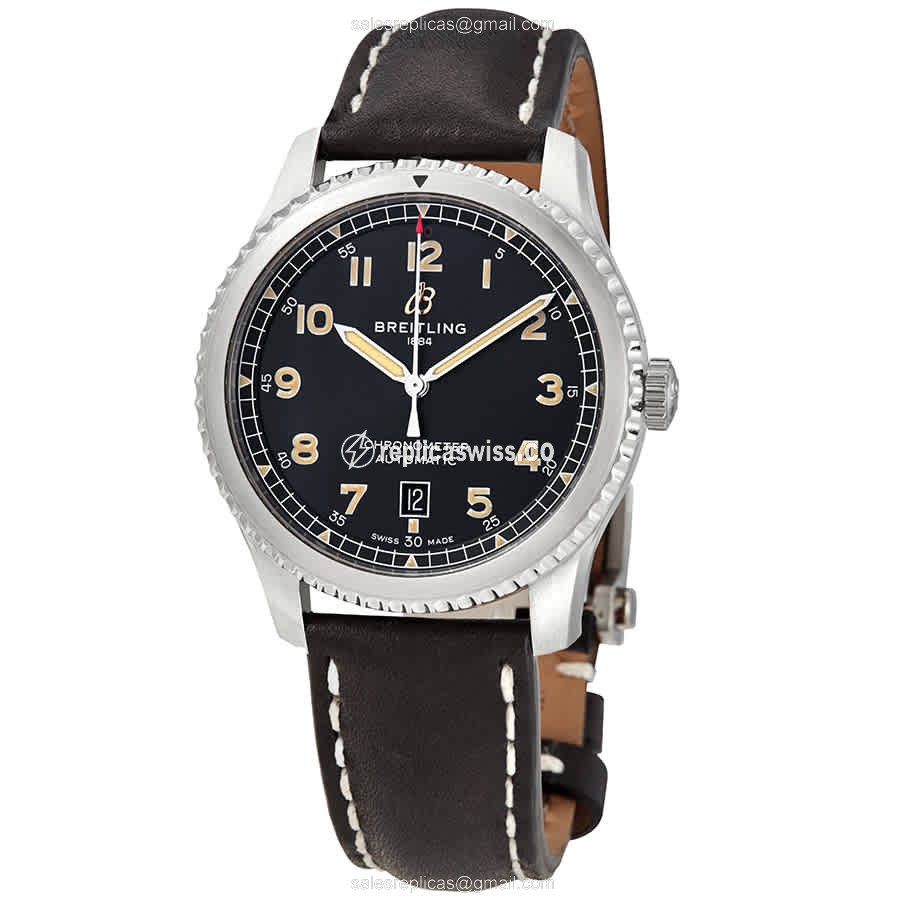 Breitling Aviator 8 Replica in Stainless Steel & Black Dial, Automatic Movement Watch