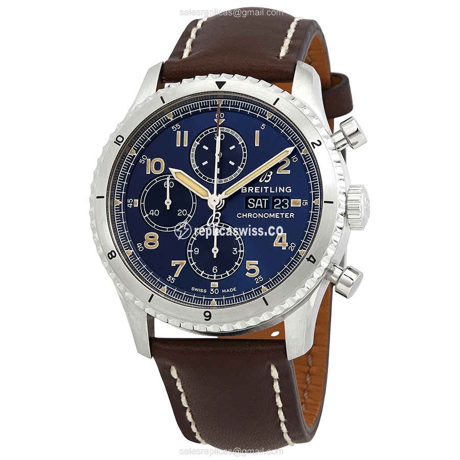 Breitling Aviator 8 Replica in Stainless Steel & Blue Dial, Automatic Movement Watch