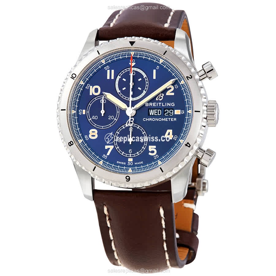 Breitling Aviator 8 Replica in Stainless Steel & Blue Dial, Automatic Movement Watch