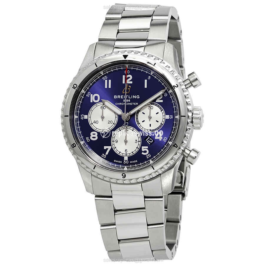 Breitling Aviator 8 Replica in Stainless Steel & Blue Dial, Automatic Movement Watch