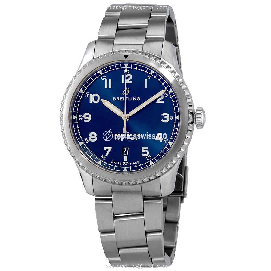 Breitling Aviator 8 Replica in Stainless Steel Case, Automatic Movement, Blue Dial Watch