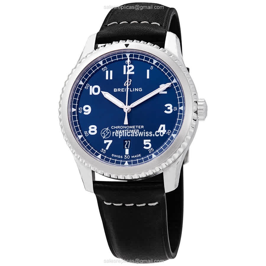 Breitling Aviator 8 Replica in Stainless Steel Case, Automatic Movement, Blue Dial Watch