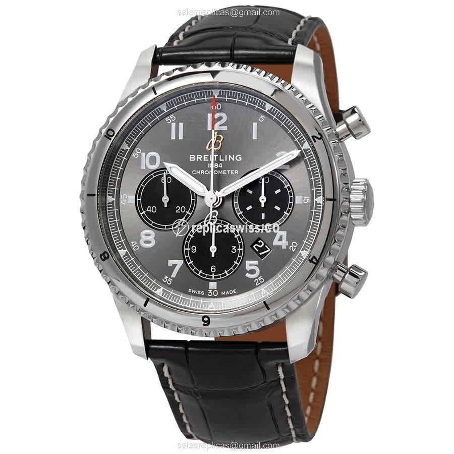 Breitling Aviator 8 Replica in Stainless Steel & Gray Dial, Automatic Movement Watch