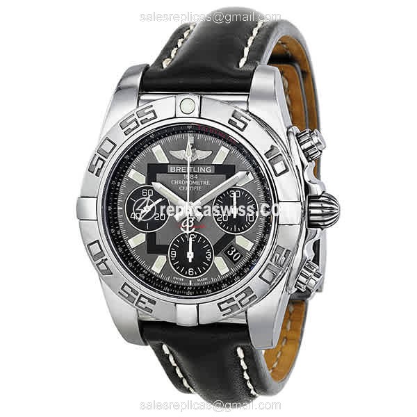Breitling Challenger AB014012-F554 Replica, Automatic Movement, Gray Dial, Leather Strap Watch