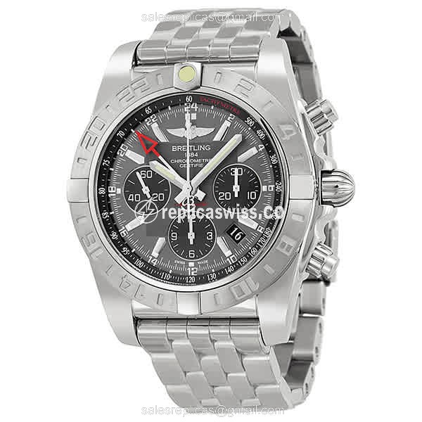 Breitling Challenger Replica with Automatic Movement Steel Strap in Silver Gray Watch
