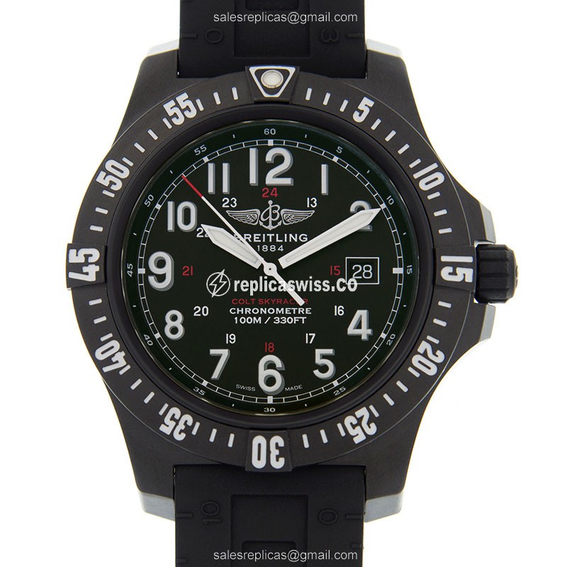 Breitling Challenger Series X74320E4E.RX Black Dial Quartz Watch, Stainless Steel Case & Rubber