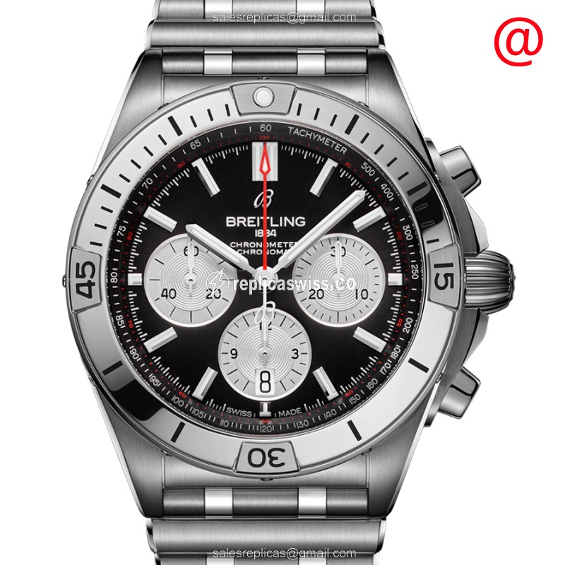 Breitling Chronomat AB0134101B1A1 Replica, Automatic Movement, Black Dial, Stainless Steel Case