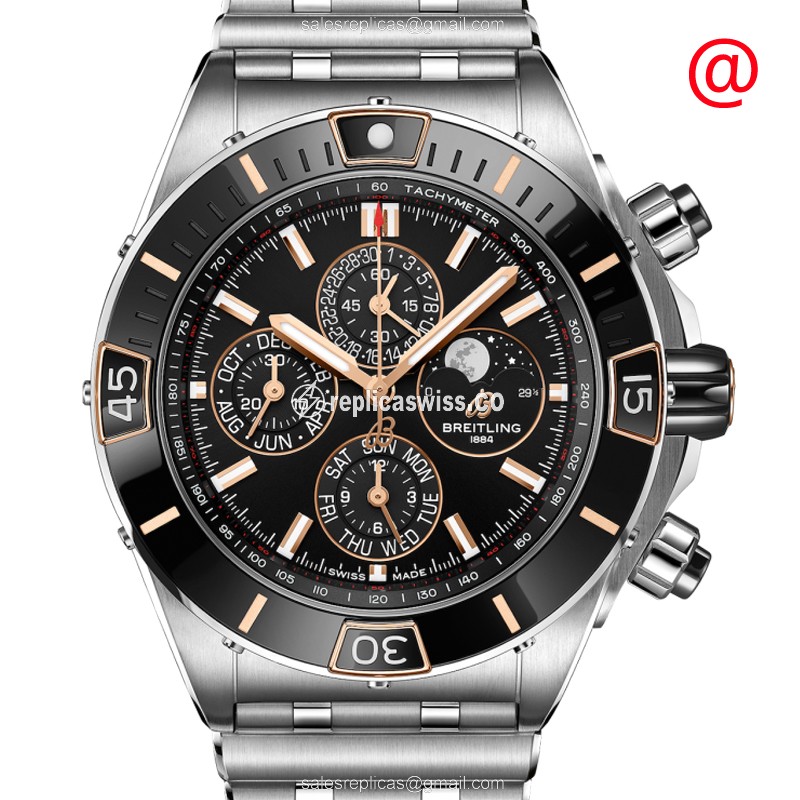 Breitling Chronomat B01 Replica | Automatic Movement | Black Dial, Stainless Steel Case Watch
