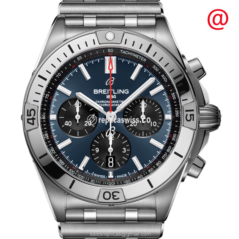 Breitling Chronomat B01 Replica | Automatic Movement, Blue Dial | Stainless Steel Case Watch