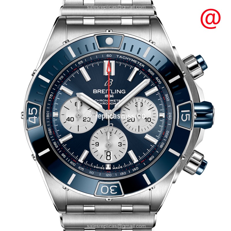 Breitling Chronomat B01 Replica | Automatic Movement, Blue Dial | Stainless Steel Case Watch