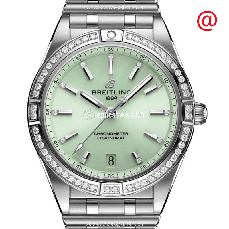 Breitling Chronomat B01 Replica in Green Dial, Automatic Movement & Stainless Steel Case Watch