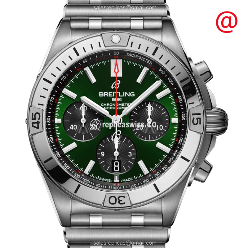 Breitling Chronomat B01 Replica in Green Dial, Automatic Movement & Steel Case Watch