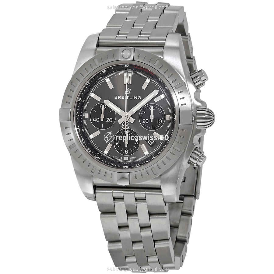 Breitling Chronomat B01 Replica in Stainless Steel with Automatic Movement Dark Grey Dial Watch