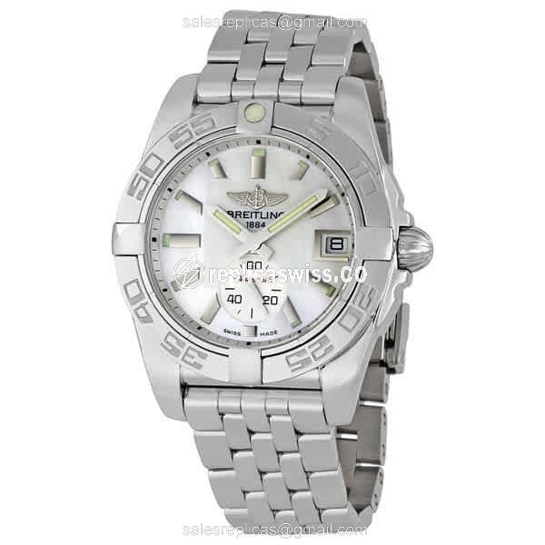 Breitling Galactic Replica in Stainless Steel with Automatic Movement & White Dial Watch