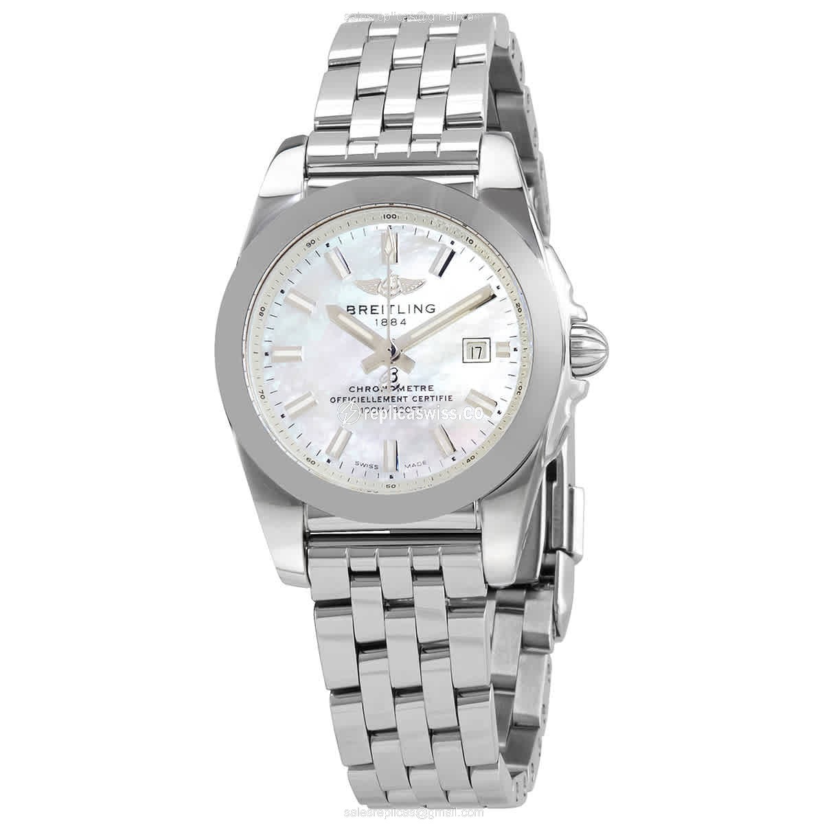 Breitling Galactic Replica in White Dial & Stainless Steel, Automatic Movement for Elite Collectors