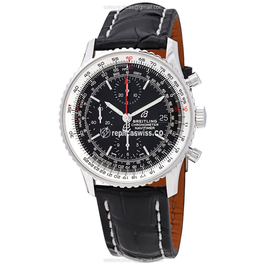 Breitling Navitimer 1 Replica, Automatic Movement, Black Dial & Leather Strap Watch