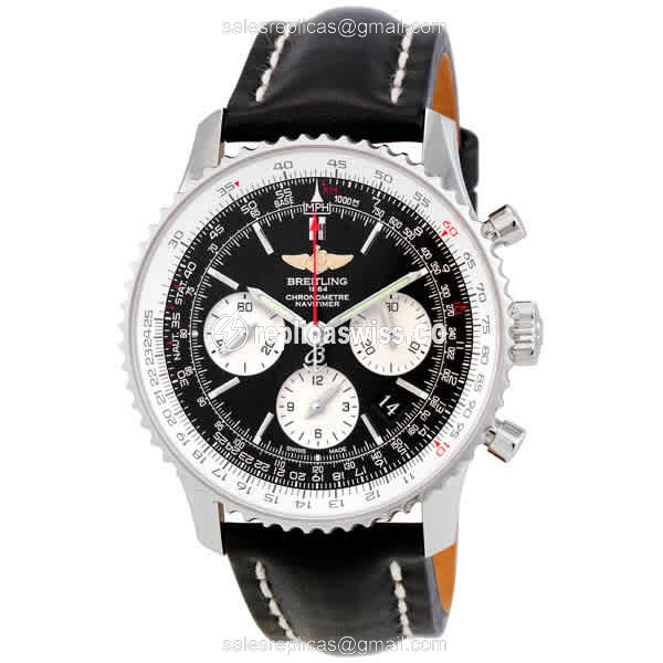 Breitling Navitimer 1 Replica | Automatic Movement, Black Leather Strap, Stainless Steel Case Watch