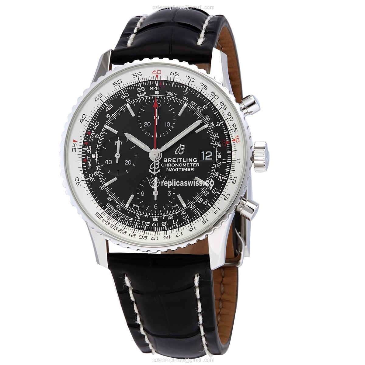 Breitling Navitimer 1 Replica in Black Dial & Stainless Steel Case, Automatic Movement Watch