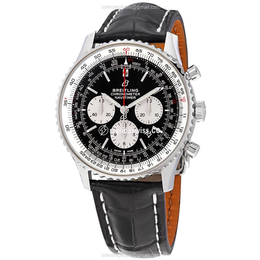 Breitling NAVITIMER 1 Replica in Black Steel Case & Automatic Movement Watch