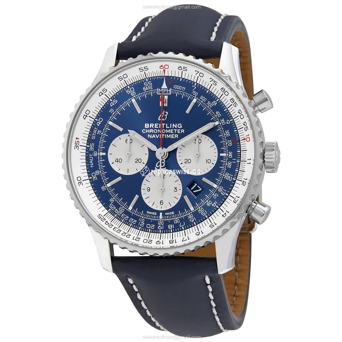 Breitling Navitimer 1 Replica in Blue Dial & Steel Case, Automatic Movement Watch