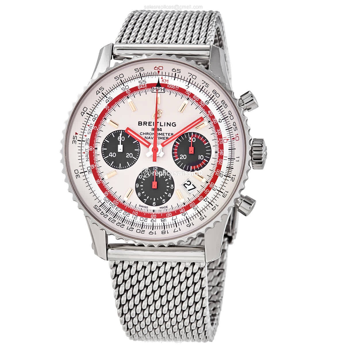 Breitling Navitimer 1 Replica in Silver Dial Steel Case, Automatic Movement Watch