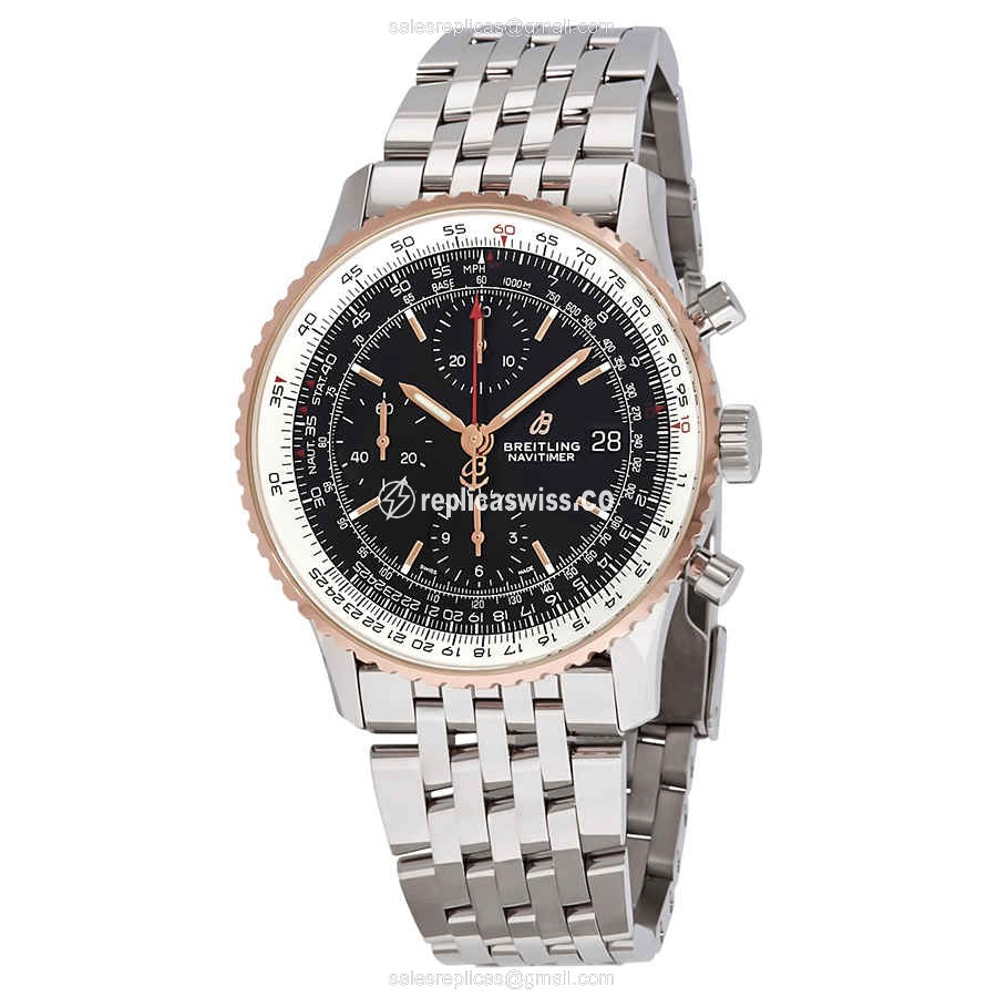 Breitling Navitimer 1 Replica in Stainless Steel, Automatic Movement, Black Dial Watch