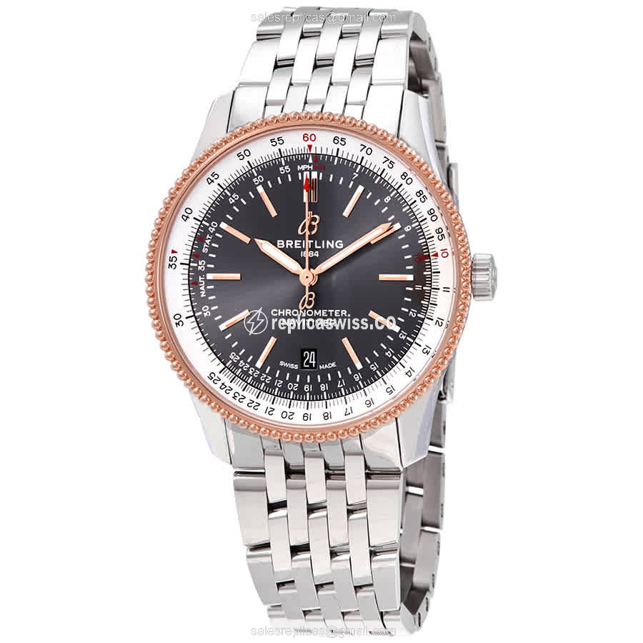 Breitling NAVITIMER 1 Replica in Stainless Steel, Automatic Movement, Elegant Gray Dial Watch
