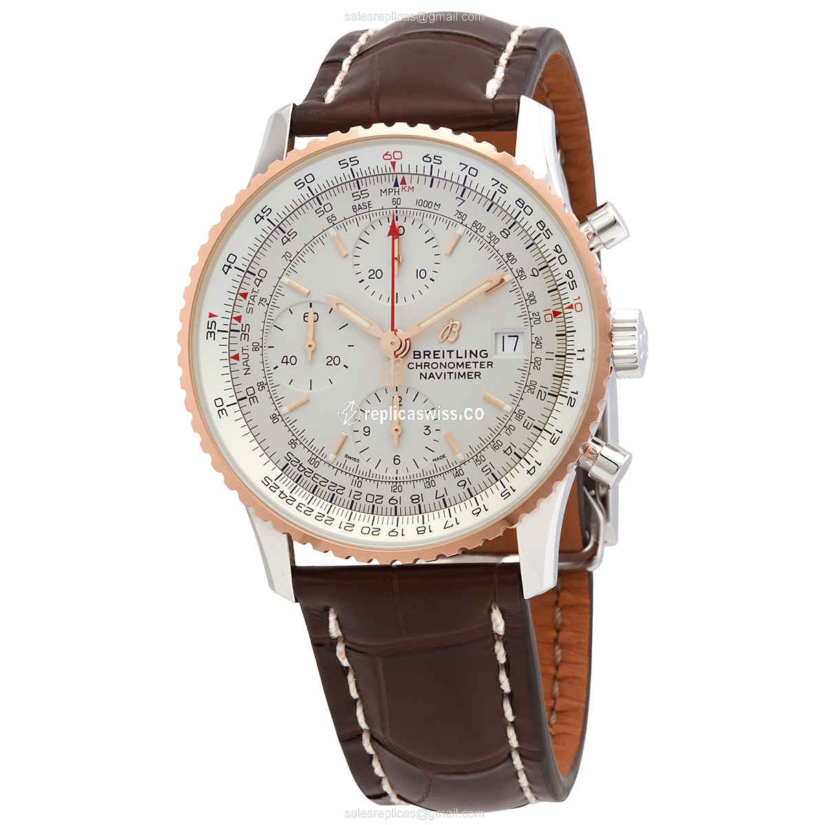 Breitling Navitimer 1 Replica in Stainless Steel, Automatic Movement & Silver Dial Watch