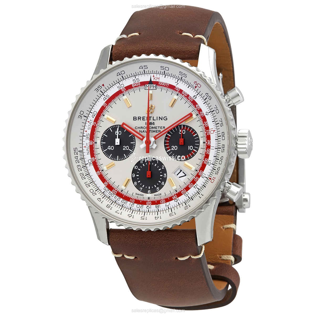 Breitling Navitimer 1 Replica in Stainless Steel with Automatic Movement Silver Dial Watch